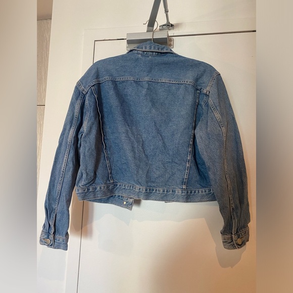 Oversized boxy cropped denim jacket - Picture 2 of 5